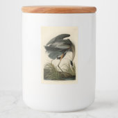 Audubon Great Blue Heron Marsh Bird Voedselcontainer Etiket (Voorkant)