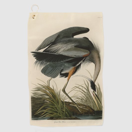 Audubon Grote Blauwe Heron moerasvogel Golfhanddoek (Voorkant)