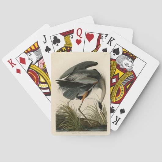 Audubon Grote Blauwe Heron moerasvogel Pokerkaarten (Achterkant)