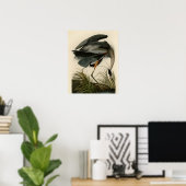 Audubon Grote Blauwe Heron moerasvogel Poster (Thuiskantoor)