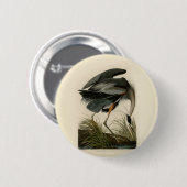 Audubon Grote Blauwe Heron moerasvogel Ronde Button 5,7 Cm (Voorkant /achterkant)
