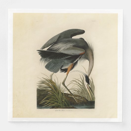 Audubon Grote Blauwe Heron moerasvogel Servet (Voorkant)