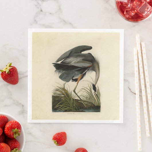 Audubon Grote Blauwe Heron moerasvogel Servet (Insitu)