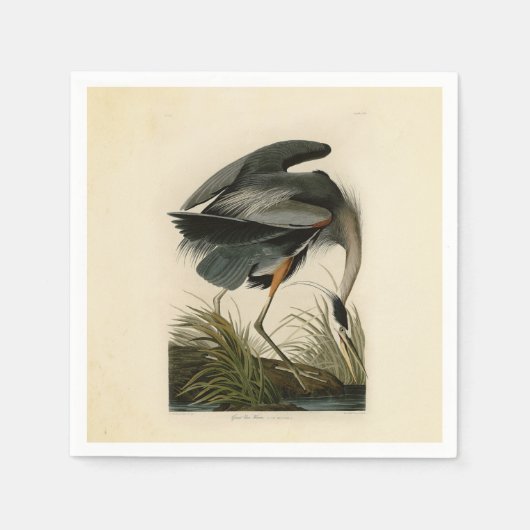 Audubon Grote Blauwe Heron moerasvogel Servet (Voorkant)