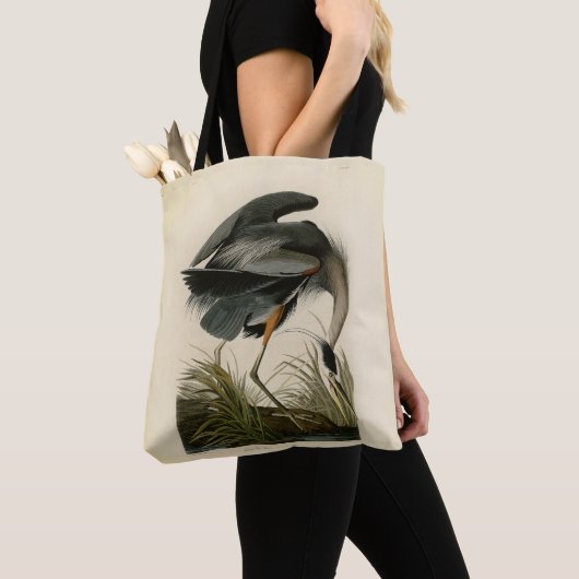 Audubon Grote Blauwe Heron moerasvogel Tote Bag (Dichtbij)