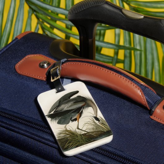 Audubon Grote Blauwe Reiger Moeras Vogel Bagagelabel (Voorkant Insitu 1)