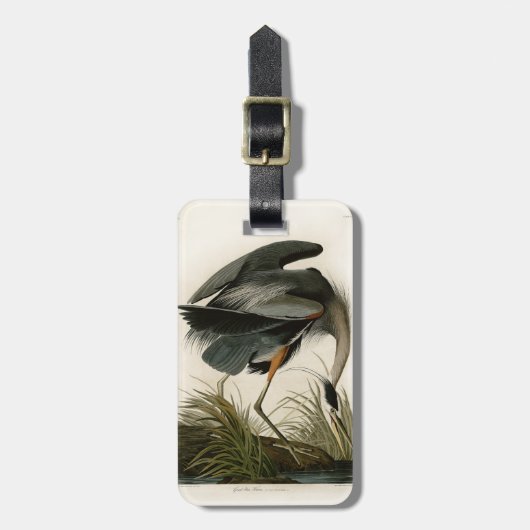 Audubon Grote Blauwe Reiger Moeras Vogel Bagagelabel (Voorkant verticaal)