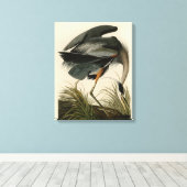 Audubon Grote Blauwe Reiger Moeras Vogel Canvas Afdruk (Insitu (Houten vloer))