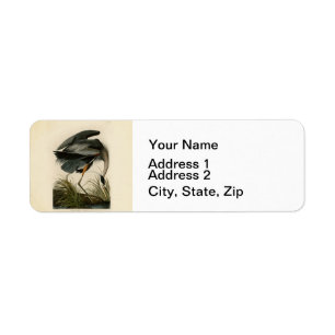 Audubon Grote Blauwe Reiger Moeras Vogel Etiket