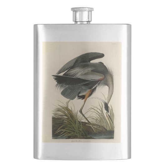 Audubon Grote Blauwe Reiger Moeras Vogel Flacon (Voorkant)
