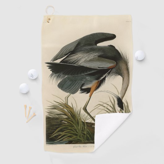 Audubon Grote Blauwe Reiger Moeras Vogel Golfhanddoek (Insitu)