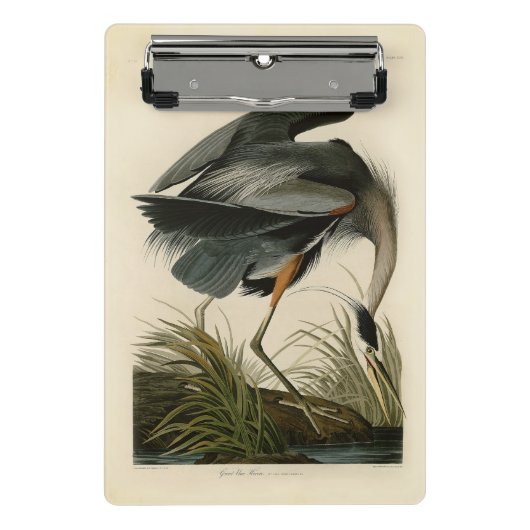 Audubon Grote Blauwe Reiger Moeras Vogel Mini Klembord (Voorkant)
