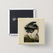 Audubon Grote Blauwe Reiger Moeras Vogel Vierkante Button 5,1 Cm (Voorkant /achterkant)