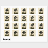 Audubon Grote Blauwe Reiger Moeras Vogel Vierkante Sticker (Vel)