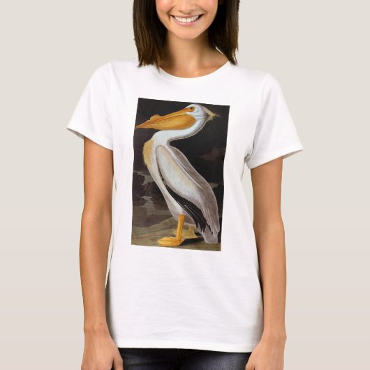 Audubon: Grote witte pelikaan T-shirt (Voorkant)