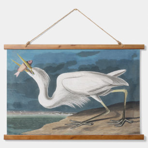 Audubon Grote Witte Reiger: Vintage Kustvogel Hangend Wandkleed