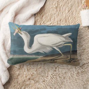 Audubon Grote Witte Reiger: Vintage Kustvogel Kussen