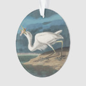 Audubon Grote Witte Reiger: Vintage Kustvogel Ornament (voorkant)