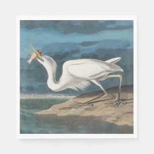 Audubon Grote Witte Reiger: Vintage Kustvogel Servet