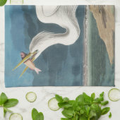 Audubon Grote Witte Reiger: Vintage Kustvogel Theedoek (Gevouwen)
