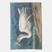 Audubon Grote Witte Reiger: Vintage Kustvogel Theedoek (Verticaal)