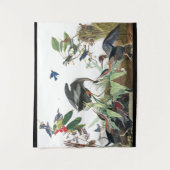 Audubon Heron Bird Wildlife Collage Wall Tapestry Wandkleed (Voorkant)