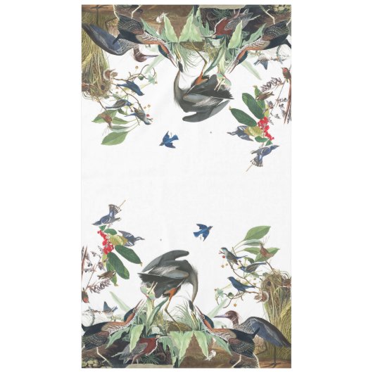 Audubon Heron Birds Songbird Collage Tablecloth Tafelkleed (Voorkant)