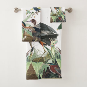 Audubon Heron Birds Wildlife Bath Towel Set Bad Handdoek
