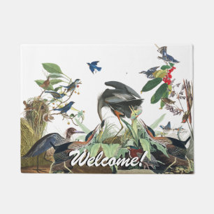 Audubon Heron Loon Bluebird Birds Welcome Doormat Deurmat