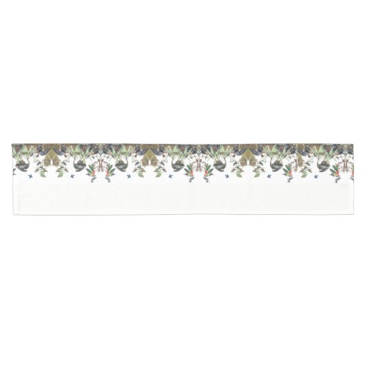 Audubon Heron Song Birds Flowers Table Runner Korte Tafelloper (Horizontaal)