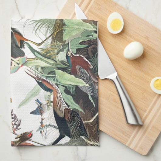 Audubon Herons Bluebird Birds Kitchen Towel Theedoek (Quarter Fold)