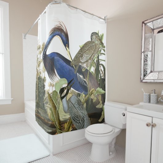 Audubon Herons & Dove Birds Animal Shower Curtain Douchegordijn (In situ)