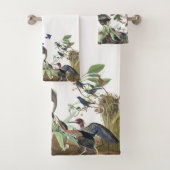 Audubon Herons Loon Bluebird Birds Bath Towel set Bad Handdoek (Insitu)