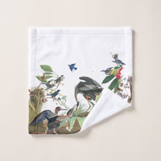 Audubon Herons Loon Bluebird Birds Bath Towel set Bad Handdoek (Wasdoekje)