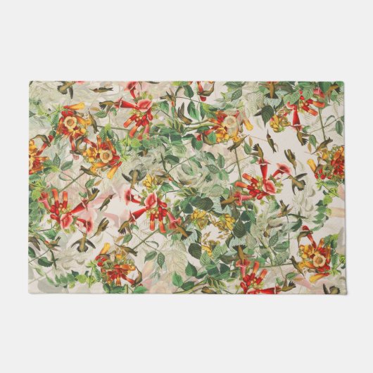 Audubon Hummingbird Birds Flowers Wildlife Doormat Deurmat (Voorkant)