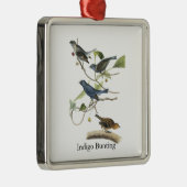 Audubon Indigo Bunting Print Metalen Ornament (Rechts)