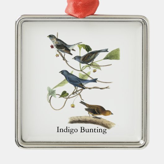Audubon Indigo Bunting Print Metalen Ornament (Voorkant)