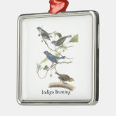 Audubon Indigo Bunting Print Metalen Ornament (Links)