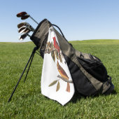 Audubon kardinaal paar in wilde amandelboom golfhanddoek (Groen)