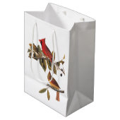 Audubon kardinaal paar in wilde amandelboom medium cadeauzakje (Voorkant Gekanteld)