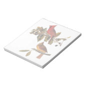 Audubon kardinaal paar in wilde amandelboom notitieblok (Linkerzijde)