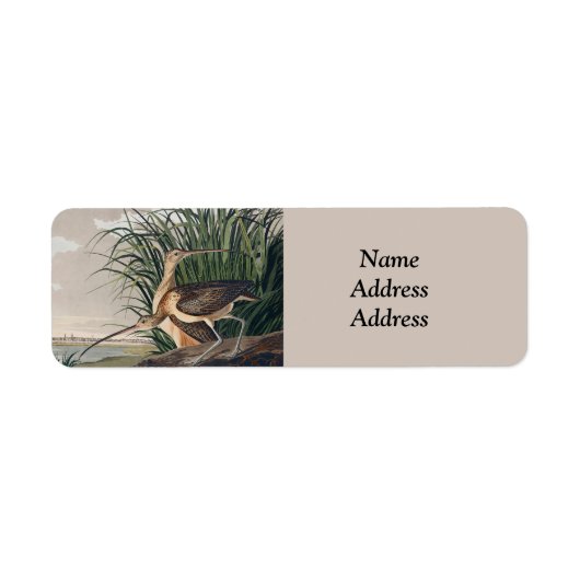 Audubon langsnavelige krulvogel etiket (Voorkant)
