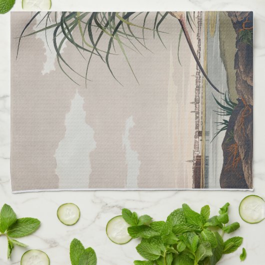 Audubon langsnavelige krulvogel theedoek (Gevouwen)