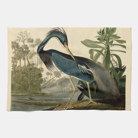 Audubon Louisiana Heron Birds America Art Theedoek (Horizontaal)