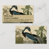Audubon Louisiana Heron Birds America Art Visitekaartje (Voorkant / Achterkant)