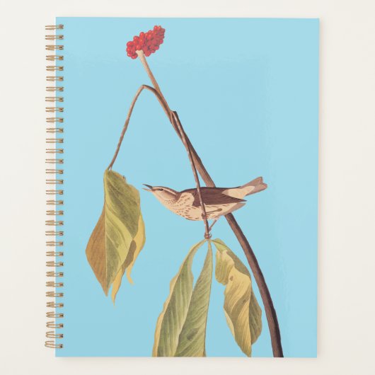 Audubon Louisiana Water Thrush Bird with Flower Planner (Voorkant)