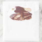 Audubon Majestic Kale Adelaar met Verse Vis Ovale Sticker (Tas)