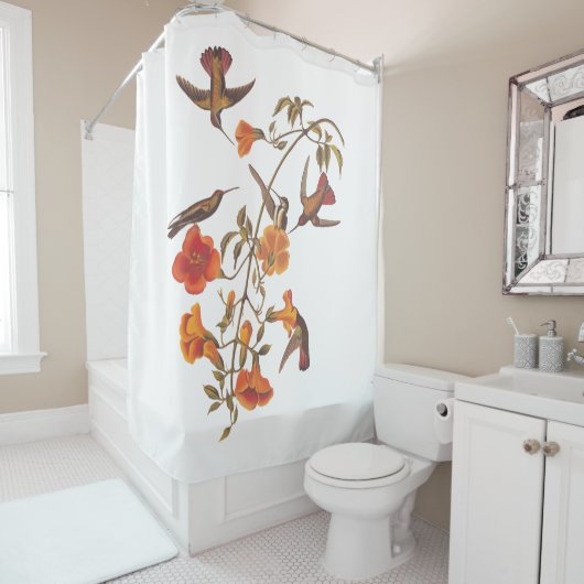 Audubon Mango kolibrie in edelstenen kleuren Douchegordijn (In situ)