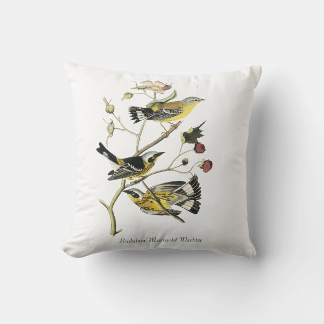 Audubon Marigold Zanger Kussen (Voorkant)