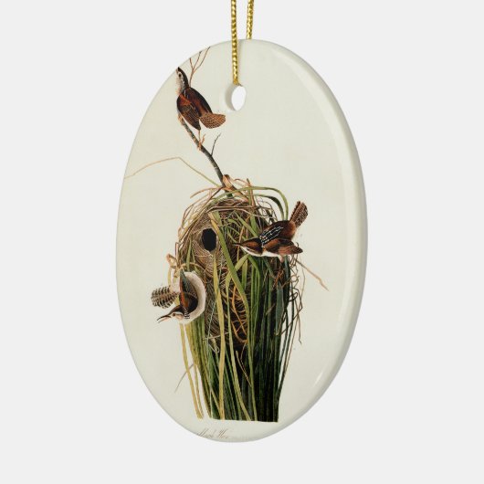 Audubon Marsh Wren Vogelkunst Keramisch Ornament (Links)